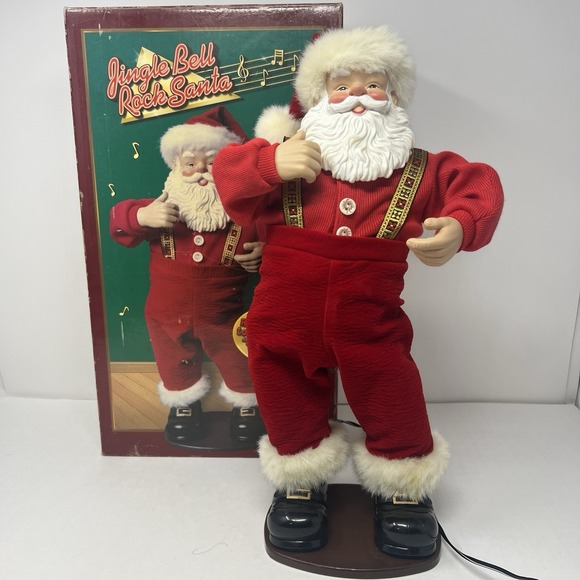 Rock Santa Collectibles Other - Jingle‎ Bell Rock Santa Claus Animated Dancing Musical 1998 First Edition Plush